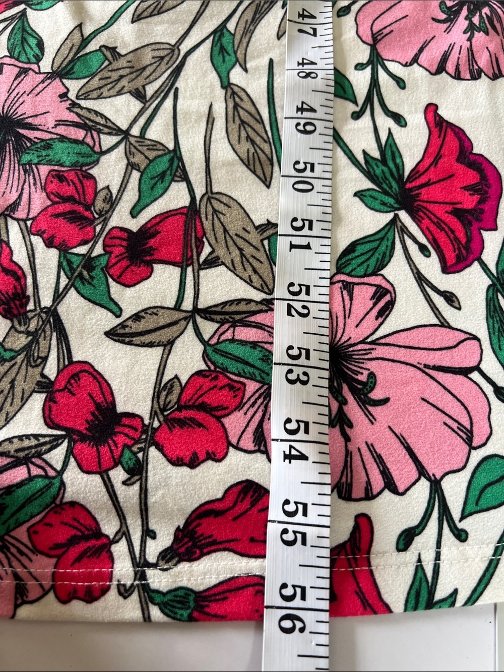 French Grey White Maxi Dress with Pink & Red Floral Print - Picture 8 of 9